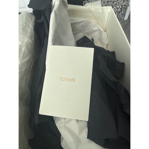 TOTEME Black Leather Square Toe Elastic Back Flat Loafers Made in Italy Size 37 - Picture 6 of 12